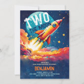 Two the Moon Rocket Planets Sterren Jongen 2e Verj Kaart (Voorkant)