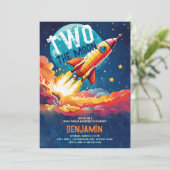 Two the Moon Rocket Planets Sterren Jongen 2e Verj Kaart (Staand voorkant)