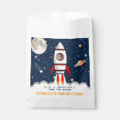 Two the Moon Rocket Ship 2e verjaardagsfeestfoto Bedankzakje (Voorkant)