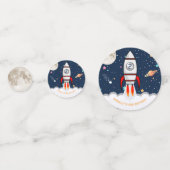 Two the Moon Rocket Ship 2e verjaardagsfeestfoto Confetti (Voorkanten)