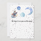 Two The Moon Rocket Space Blue Boy 2nd Birthday  Kaart (Achterkant)