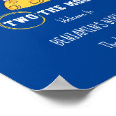 Two The Moon second birthday kids Party Poster (Hoek)