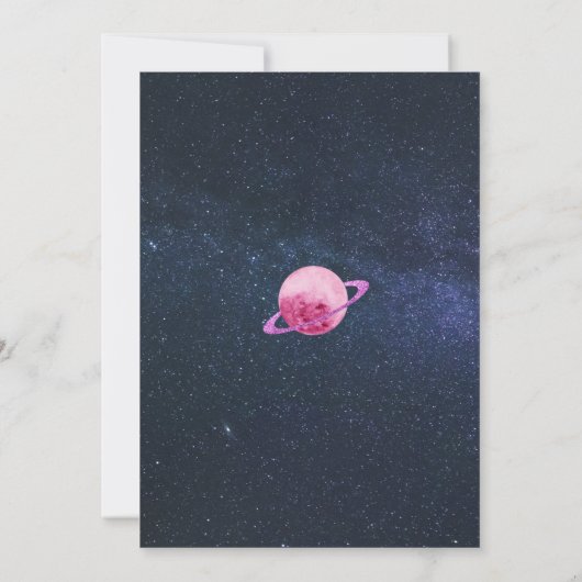 Two the Moon Space Girl 2e Galaxy Verjaardag Kaart (Achterkant)