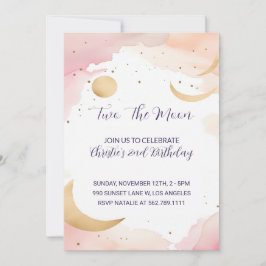Two The Moon Tweede Verjaardag uitnodiging