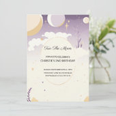 Two the Moon Tweede Verjaardag uitnodiging (Staand voorkant)