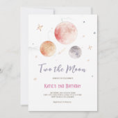 "TWO the Moon" Uitnodiging voor Verjaardag in de r (Voorkant)