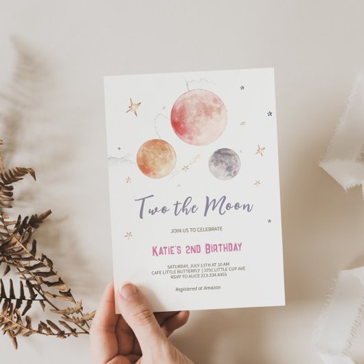 "TWO the Moon" Uitnodiging voor Verjaardag in de r