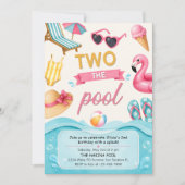 Two The Pool Summer Birthday Party Kaart (Voorkant)