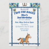 Two The Races, Blue Horse 2nd Birthday Kaart (Voorkant)