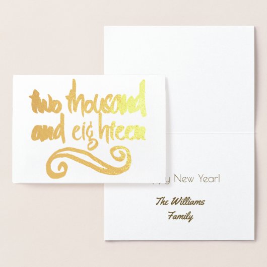 Two Thousand Achttien 2018 Typography Gold Folie Kaarten (Display)