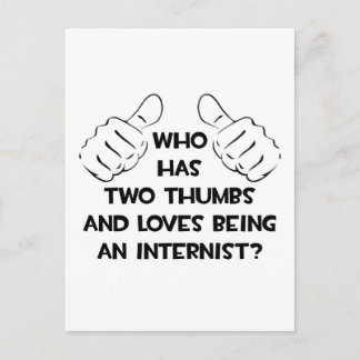 Two Thumbs and Loves Het zijn van een Internist Briefkaart