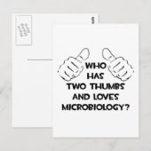 Two Thumbs and Loves Microbiologie Briefkaart (Voorkant / Achterkant)