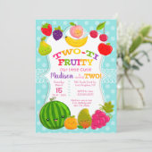 Two-ti Fruity - Girl's Second Birthday Party Kaart (Staand voorkant)