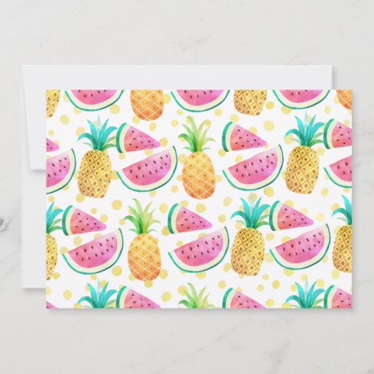 Two-Ti Frutti Girl Twins Verjaardag Uitnodiging (Achterkant)