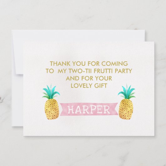 Two-tii Frutti Birthday Hartelijk dank Bedankkaart (Achterkant)