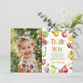 Two-tit frutti verjaardagsfoto dank u kaart (Staand voorkant)