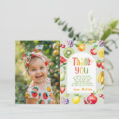 Two-tit frutti verjaardagsfoto dank u kaart (Staand voorkant)