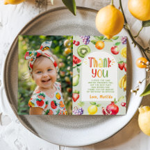 Two-tit frutti verjaardagsfoto dank u kaart