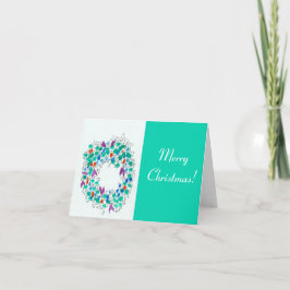 Two Tone Abstract Kerstkrans Feestdagen Kaart