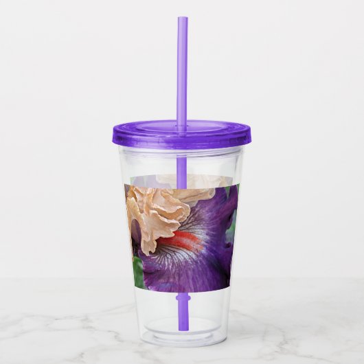 Two-tone Bearded Iris Bloom Floral Acryl Drinkbeker (Voorkant)
