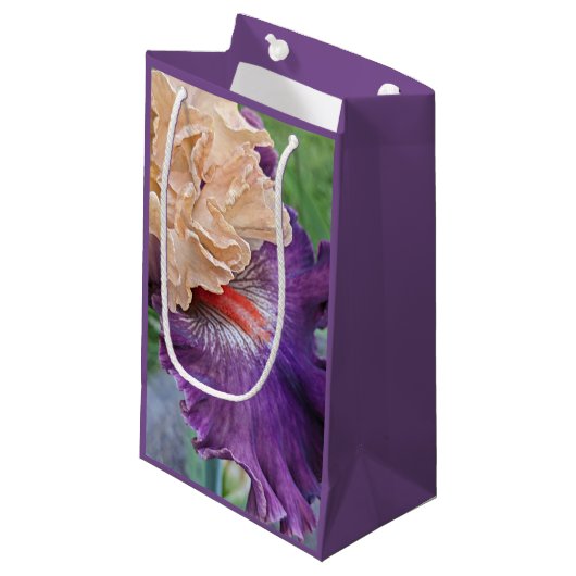 Two-tone Bearded Iris Bloom Floral Klein Cadeauzakje (Voorkant Gekanteld)