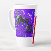 Two-Tone Black Cat Latte Mok (Linkerhoek)