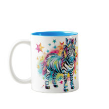 Two Tone Blue & White Zebra Mok