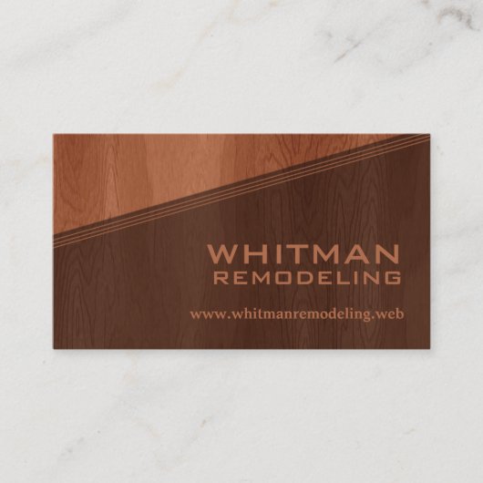 Two-Tone Brown Woodgrain Professional Visitekaartje (Voorkant)