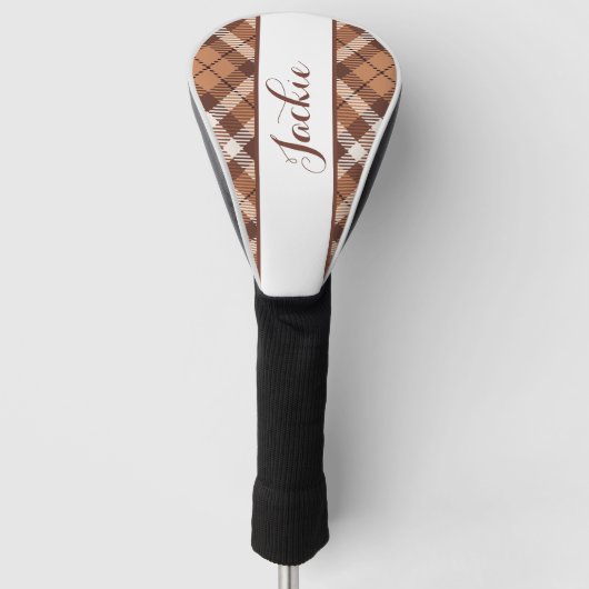 Two Tone Bruine Golf Head Hoes Golfheadcover (Voorkant)
