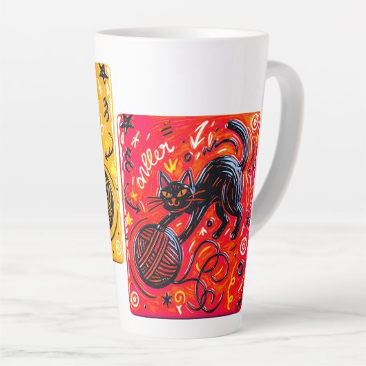 Two-Tone Cat Latte Latte Mok (Rechterhoek)