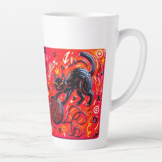 Two-Tone Cat Latte Latte Mok (Rechts)