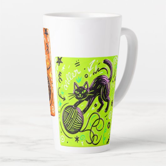 Two-Tone Cat Latte Mok (Rechterhoek)