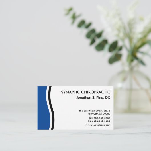 Two-Tone Curve Chiropractic Appointment Kaarten Afsprakenkaartje (Staand voorkant)