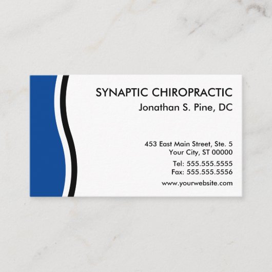 Two-Tone Curve Chiropractic Appointment Kaarten Afsprakenkaartje (Voorkant)
