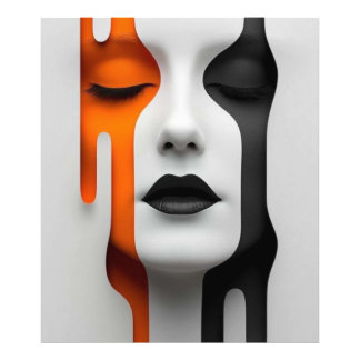 Two-Tone Face Foto Afdruk