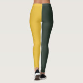 Two Tone Gold & Forest Green Monogram Leggings (Achterkant)