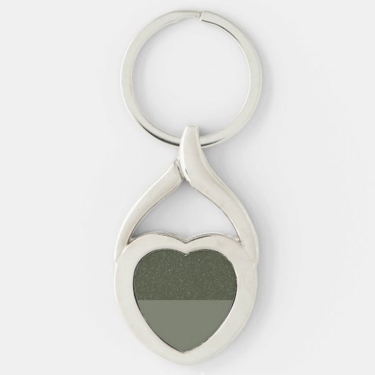 Two-Tone Heart Keychain in Moss Green – Aanpassen (Voorkant)