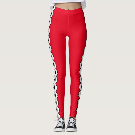 Two Tone Japans kettingpatroon Leggings (Voorkant)