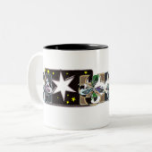 Two-tone koffie mokken sterren (Voorkant links)
