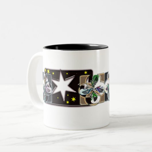 Two-tone koffie mokken sterren (Voorkant links)