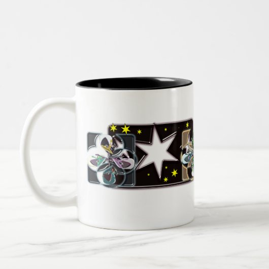 Two-tone koffie mokken sterren (Links)