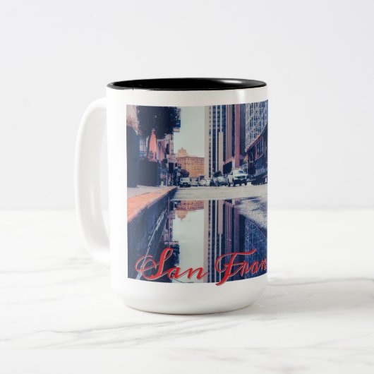 Two-Tone Mok, 15 oz Tweekleurige Koffiemok (Voorkant links)