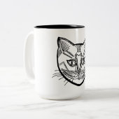 Two-Tone Mok, 15 oz Tweekleurige Koffiemok (Voorkant links)