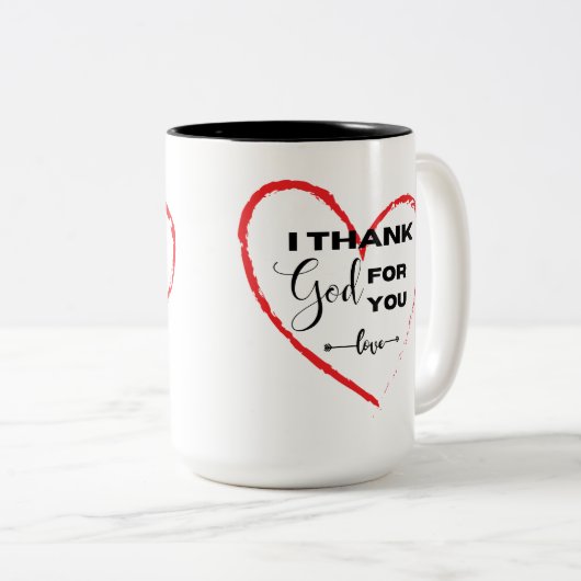 Two-Tone Mok, 15 oz Tweekleurige Koffiemok (Voorkant rechts)