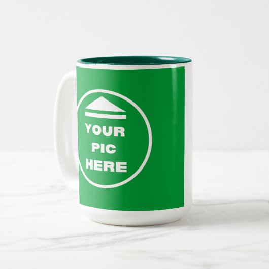 Two-Tone Mok - Voeg Afbeelding toe 15 oz White Hun (Voorkant links)