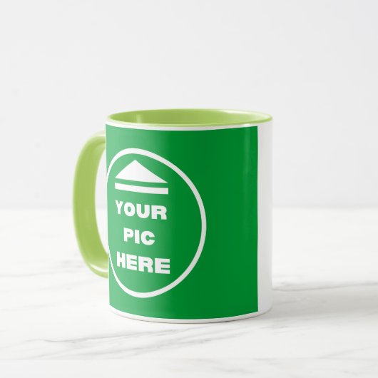 Two-Tone Mok - Voeg uw Afbeelding 11 oz White Limo (Voorkant links)