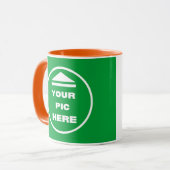 Two-Tone Mok - Voeg uw Afbeelding 11 oz wit Sinaas (Voorkant links)