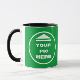 Two-Tone Mok - Voeg uw Afbeelding 11 oz Wit zwart