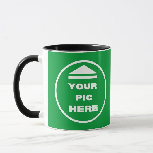 Two-Tone Mok - Voeg uw Afbeelding 11 oz Wit zwart (Links)