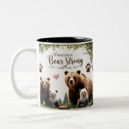 Two-Tone Mug Bear Strong Family Love Woodland  Tweekleurige Koffiemok